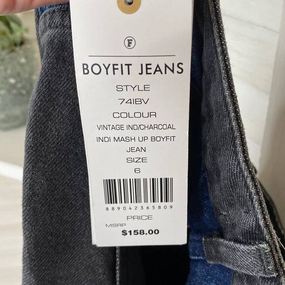 French Connection indi mash up two tone boyfriend jeans - Picture 6 of 7